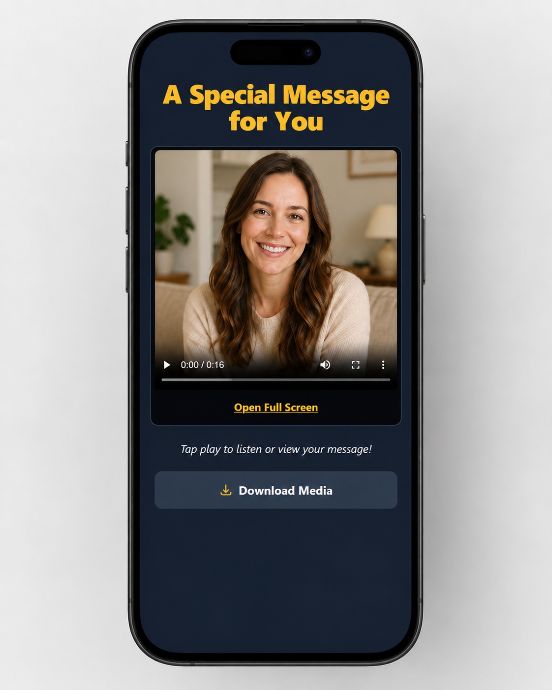 Phone showing the MsgKeeper™ message-view screen